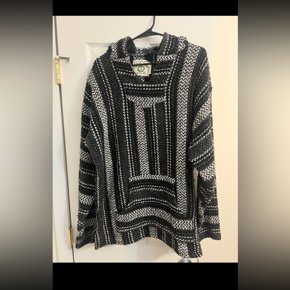 Black and White Striped Men’s Baja jacket
